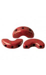Les perles par Puca® Arcos beads Opaque coral red bronze 93200/15496
